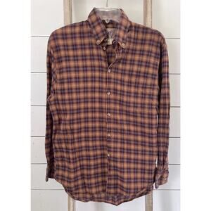 The Territory Ahead Shirt Mens Purple Plaid Texture Fabric Button Long Sleeve M